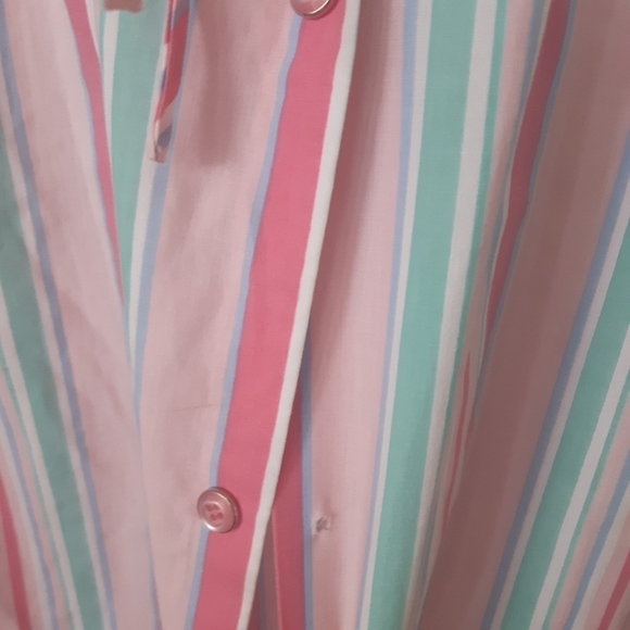Vintage Pink and Blue Striped House Coat/Dress - Picture 5 of 5